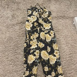 Pants romper high slit